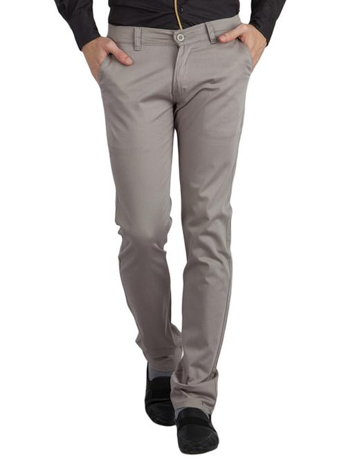 grey cotton chinos - 11007302 - Very Small Image - 1