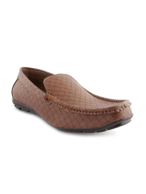 urban woods men brown leatherette loafers - 11015345 - Very Small Image - 1