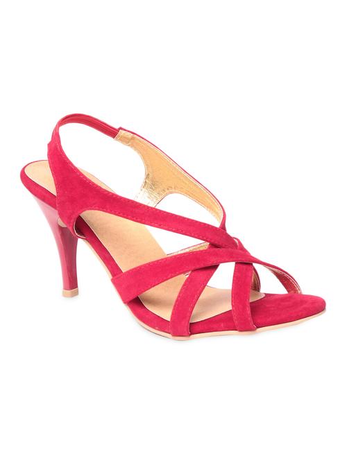 strappy red leatherette heels - 1101544 - Very Small Image - 1