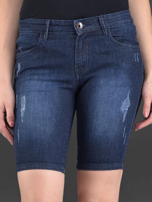 Blue stone-washed denim shorts - 1101605 - Very Small Image - 1