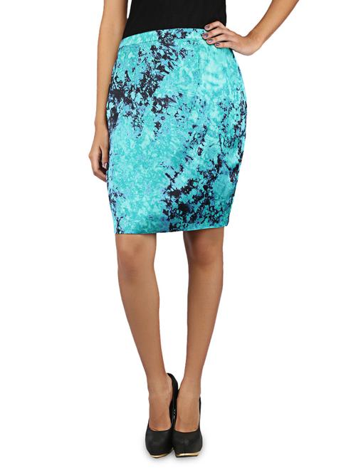 blue printed polyester skirt - 1101748 - Very Small Image - 1