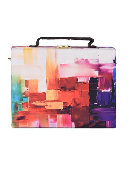 multicoloured printed satin box clutch - 1102029 - Very Small Image - 1
