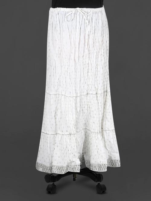 white lace border long skirt - 1102086 - Very Small Image - 1