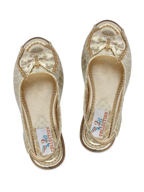 Gold Embellished Leatherette Flat - 1102523 - Very Small Image - 1