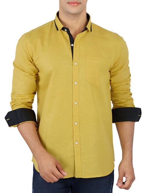 yellow linen casual shirt - 11030513 - Very Small Image - 1
