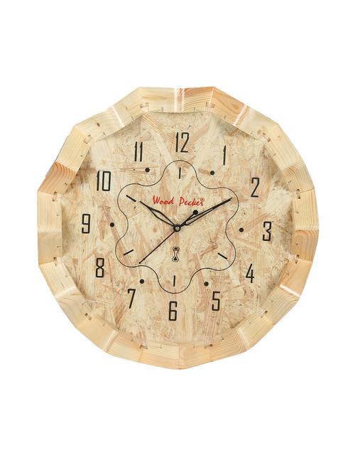 aica's classical wall hanging wood cream analog wall clock - 11030745 - Very Small Image - 1