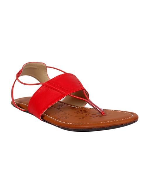 red faux leather back strap sandals - 11031892 - Very Small Image - 1