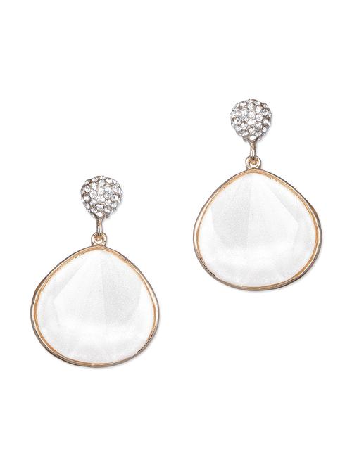 white acrylic bead earrings - 1103283 - Very Small Image - 1