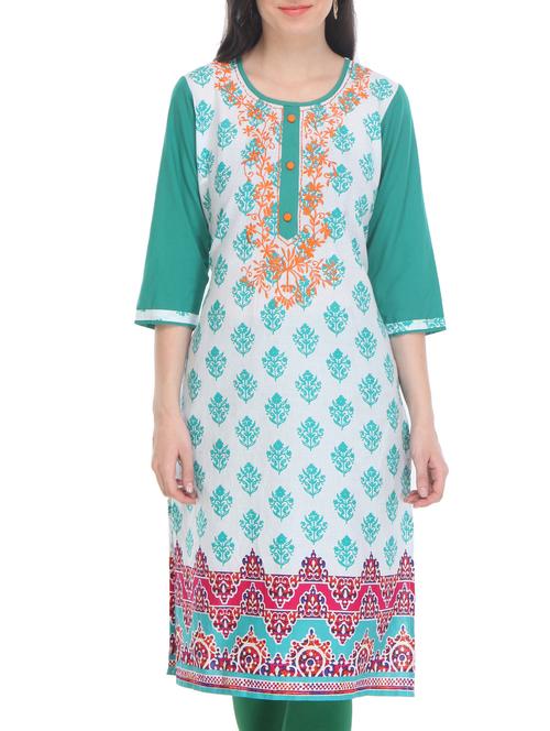 multi cotton straight kurta - 11037677 - Very Small Image - 1