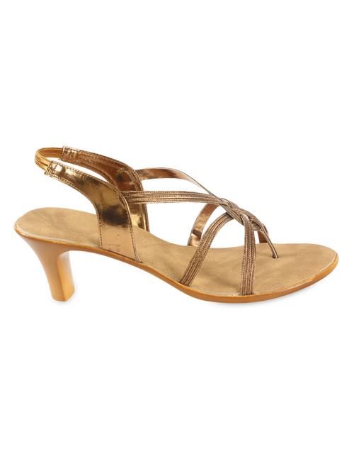 gold strappy mid heel sandals - 1104517 - Very Small Image - 1