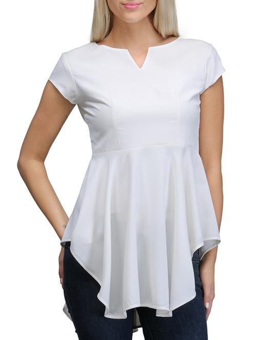 white poly georgette top - 11045597 - Very Small Image - 1
