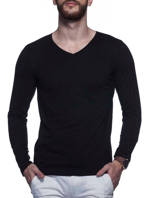 solid black cotton t-shirt - 11049648 - Very Small Image - 1
