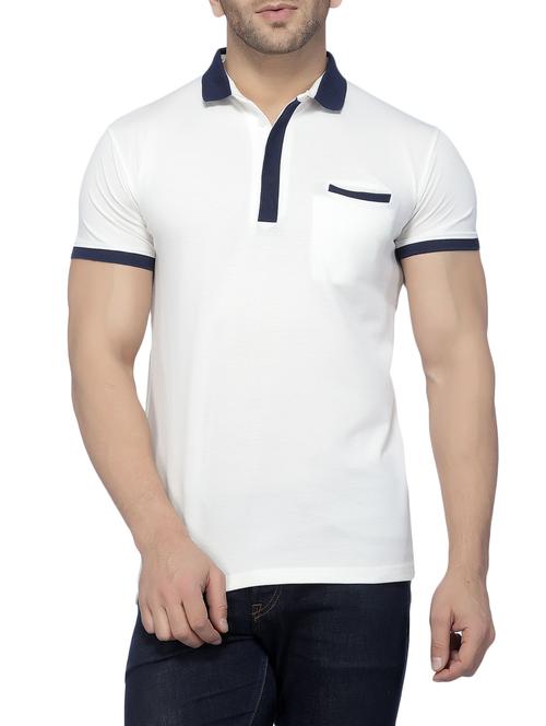 white cotton polo t-shirt - 11049711 - Very Small Image - 1