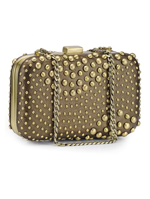 bronze leather clutch - 11050767 - Very Small Image - 1