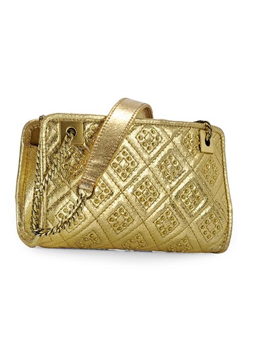 gold leather clutch - 11050774 - Very Small Image - 1