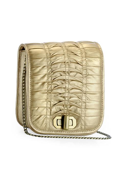 gold leather clutch - 11050777 - Very Small Image - 1