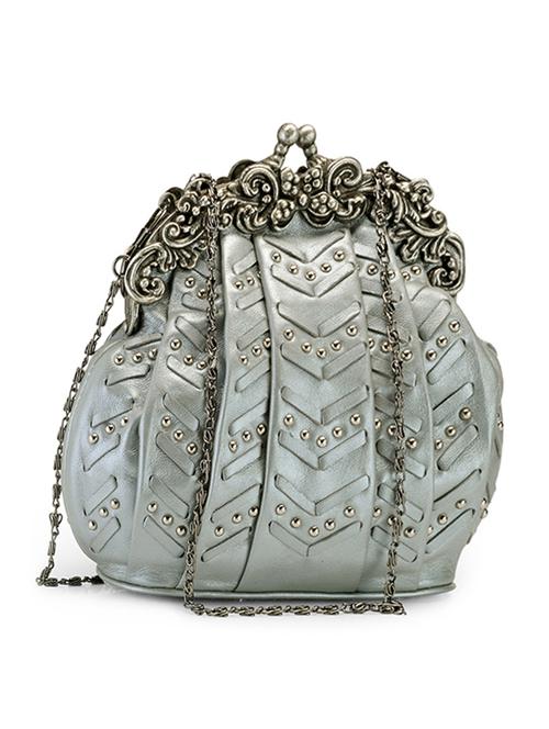 silver cotton clutch - 11050781 - Very Small Image - 1