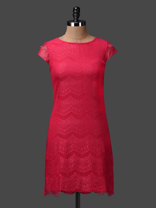 fuchsia short sleeves dress - 1105129 - Very Small Image - 1