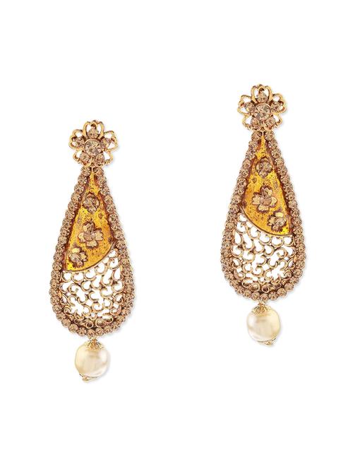 yellow metal earring - 11053468 - Very Small Image - 1