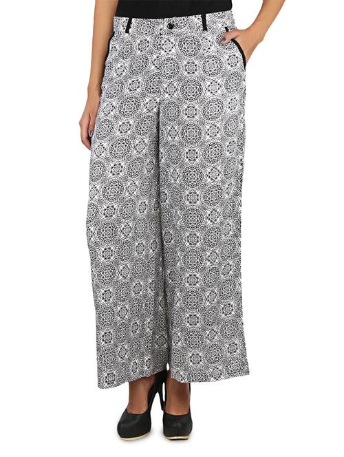 motif printed monochrome palazzo - 1105370 - Very Small Image - 1