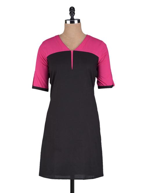 black cotton straight kurta - 1105898 - Very Small Image - 1