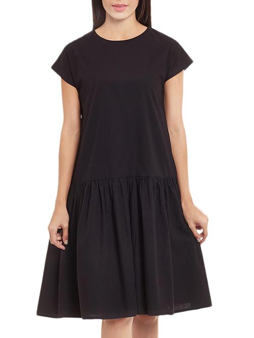 black cotton blend dress - 11062284 - Very Small Image - 1