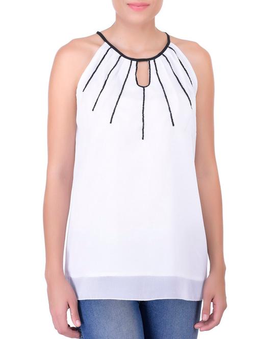 white georgette tank top - 11062934 - Very Small Image - 1