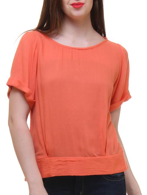 peach rayon top - 11065311 - Very Small Image - 1