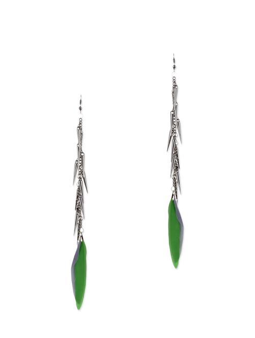green metal alloy earring - 11066956 - Very Small Image - 1