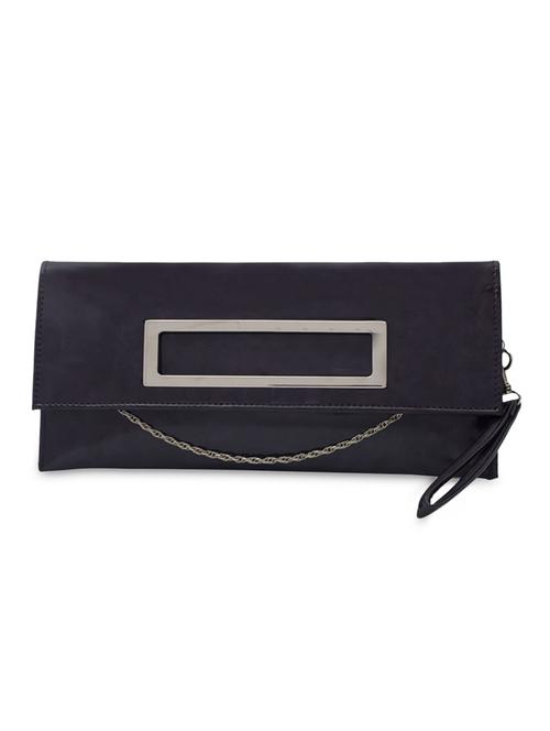 rectangular metal embellished black foldover clutch - 1107001 - Very Small Image - 1