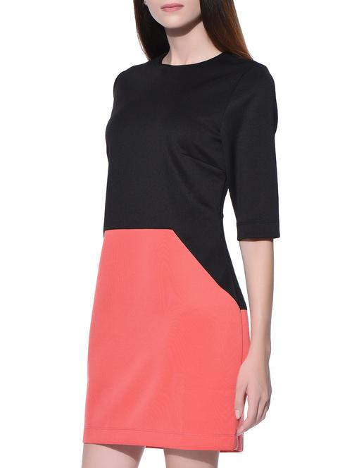 black and coral ponte dress - 11070026 - Very Small Image - 1