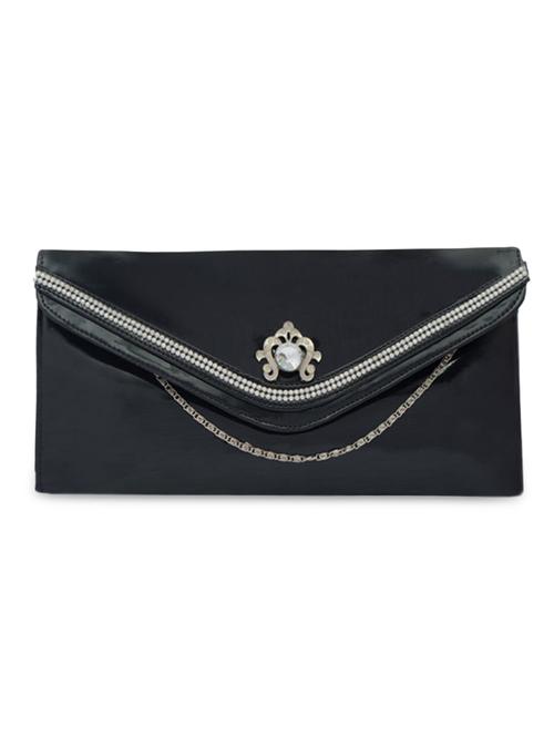 pearl bead embellished glossy black clutch - 1107024 - Very Small Image - 1