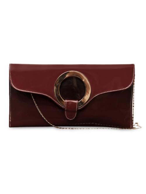 hollow round metal embellished red clutch - 1107047 - Very Small Image - 1