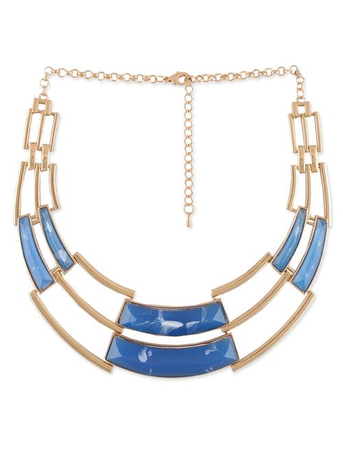 blue enameled golden neckpiece - 1107204 - Very Small Image - 1