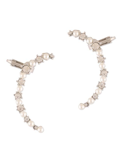 pearl & crystal embellished ear cuff - 1107237 - Very Small Image - 1
