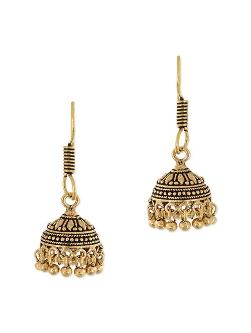 gold , black brass earring - 11083675 - Very Small Image - 1