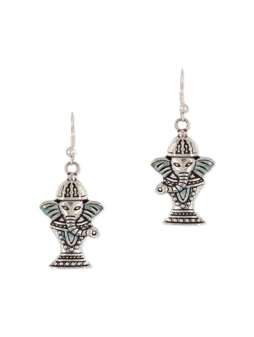silver, black, aqua brass earring - 11083718 - Very Small Image - 1