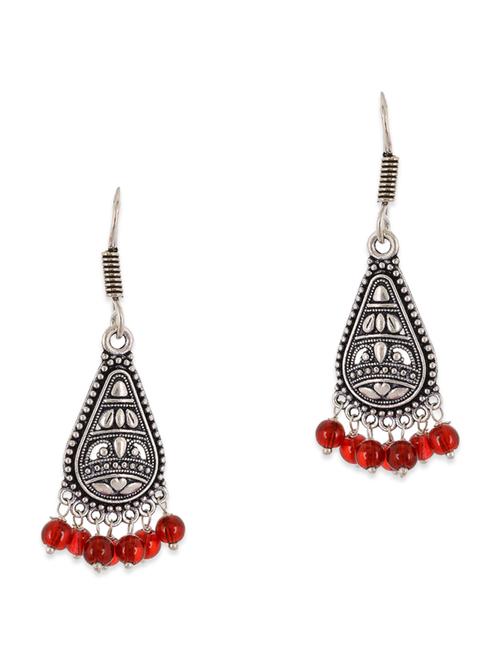 silver, black, red brass earring - 11083762 - Very Small Image - 1