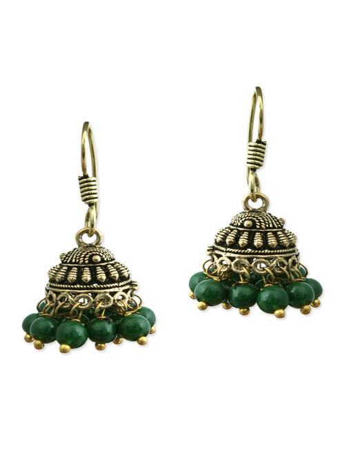 gold, black, green brass earring - 11083795 - Very Small Image - 1