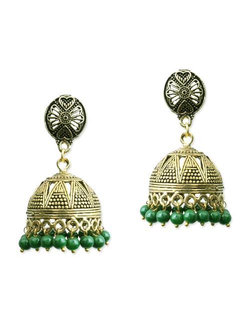 gold, black, green brass earring - 11083825 - Very Small Image - 1