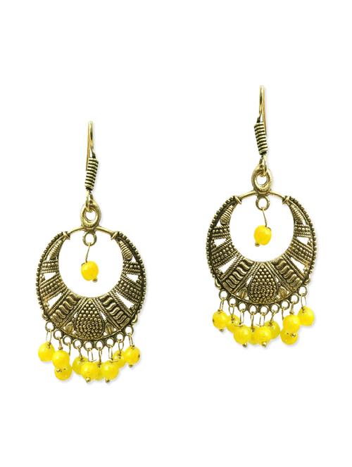 gold, black, yellow brass earring - 11083833 - Very Small Image - 1