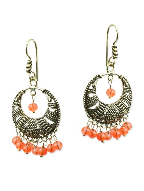 gold, black, orange brass earring - 11083835 - Very Small Image - 1
