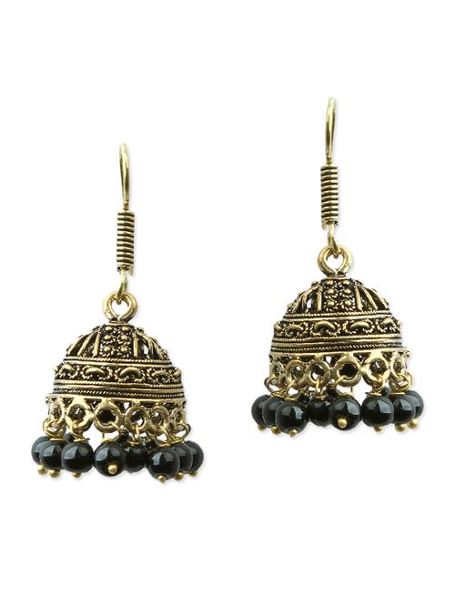 gold, black brass earring - 11083857 - Very Small Image - 1