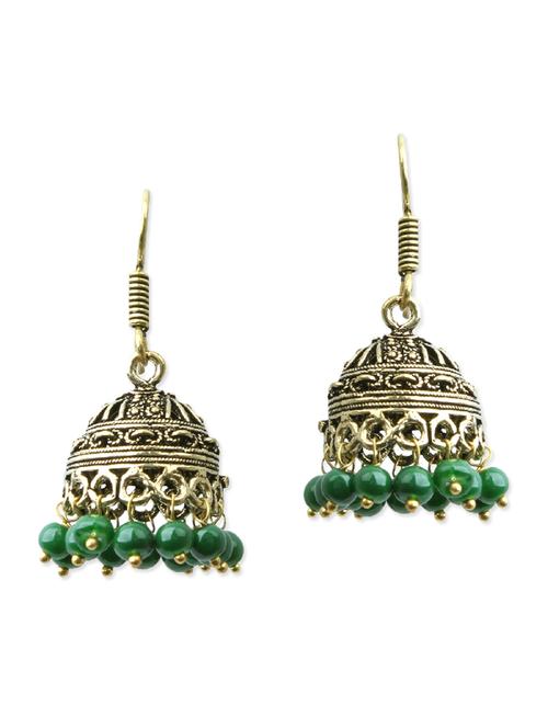 gold, black, green brass earring - 11083858 - Very Small Image - 1