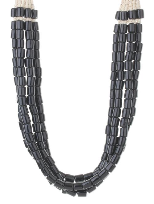 black metal alloy necklace - 11090017 - Very Small Image - 1