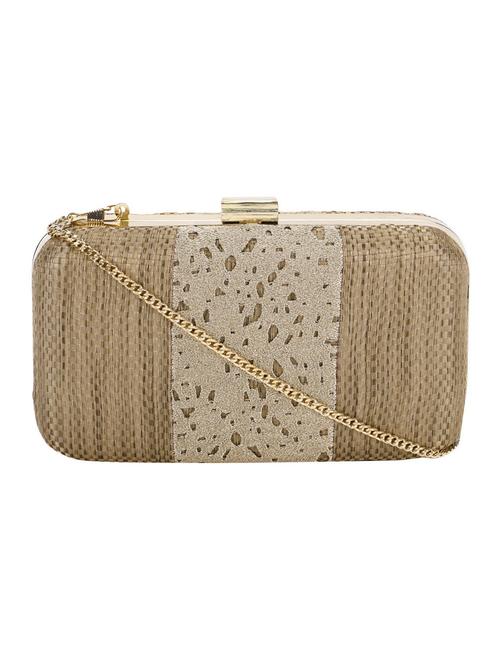 golden fabric clutch - 11090302 - Very Small Image - 1