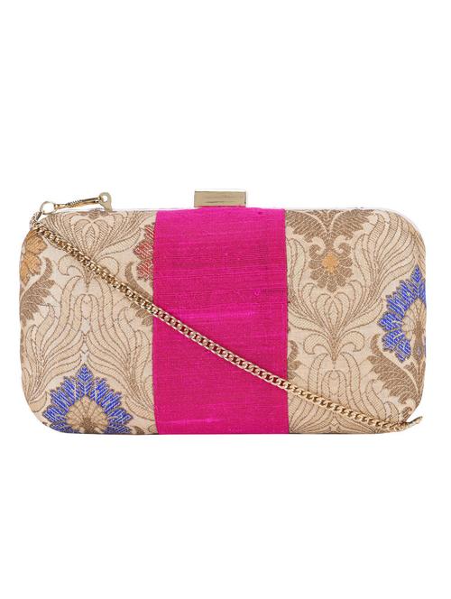 golden fabric clutch - 11090303 - Very Small Image - 1