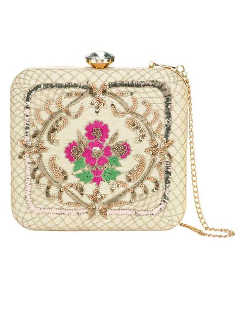 golden fabric clutch - 11090308 - Very Small Image - 1