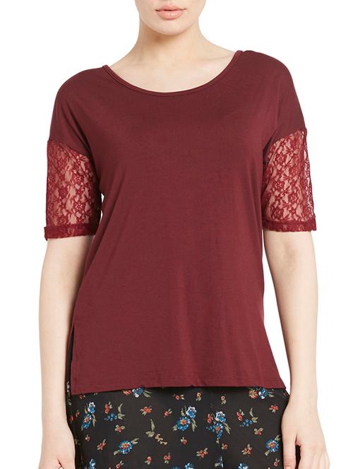 maroon polyester top - 11090916 - Very Small Image - 1