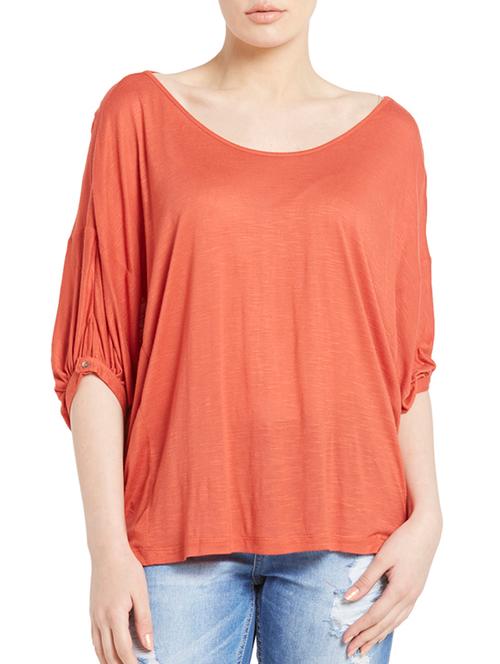 orange viscose top - 11090964 - Very Small Image - 1